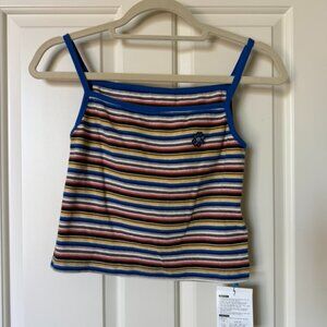 Cropped multicolored stripe tank top NWT